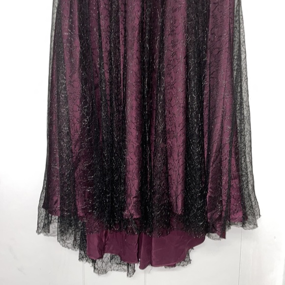 Badgley Mischka Beaded Black Lace Silk Halter Mermaid Evening Gown size 10 - Picture 4 of 11